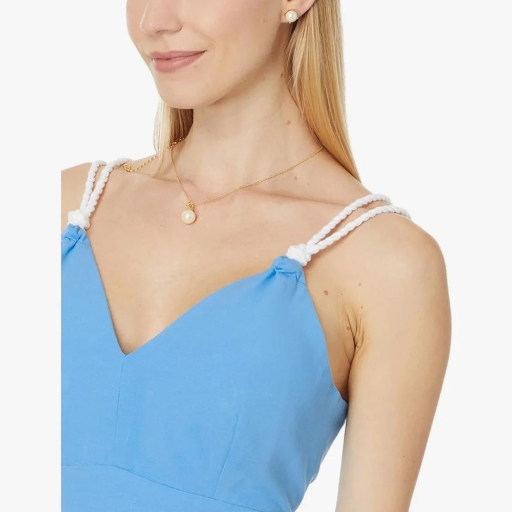 Lilly Pulitzer Nautical Rope Detailed Crishna Dress in Lunar Blue Size‎ 10 NWT